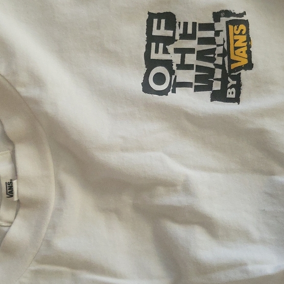 Vans Long Sleeved White Cropped Shirt Size M - Picture 2 of 3